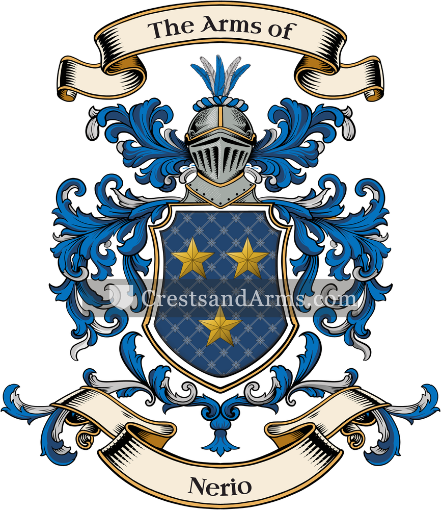The Nerio coat of arms, drawn from the recorded blazon