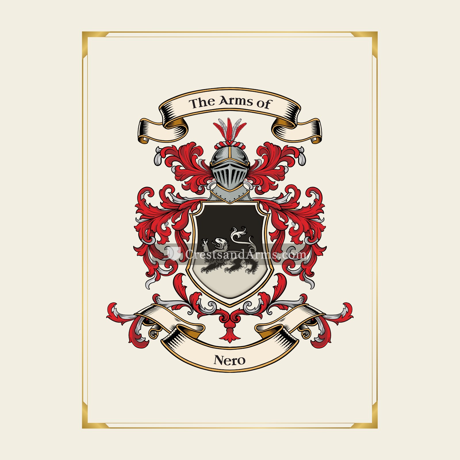 With gold border