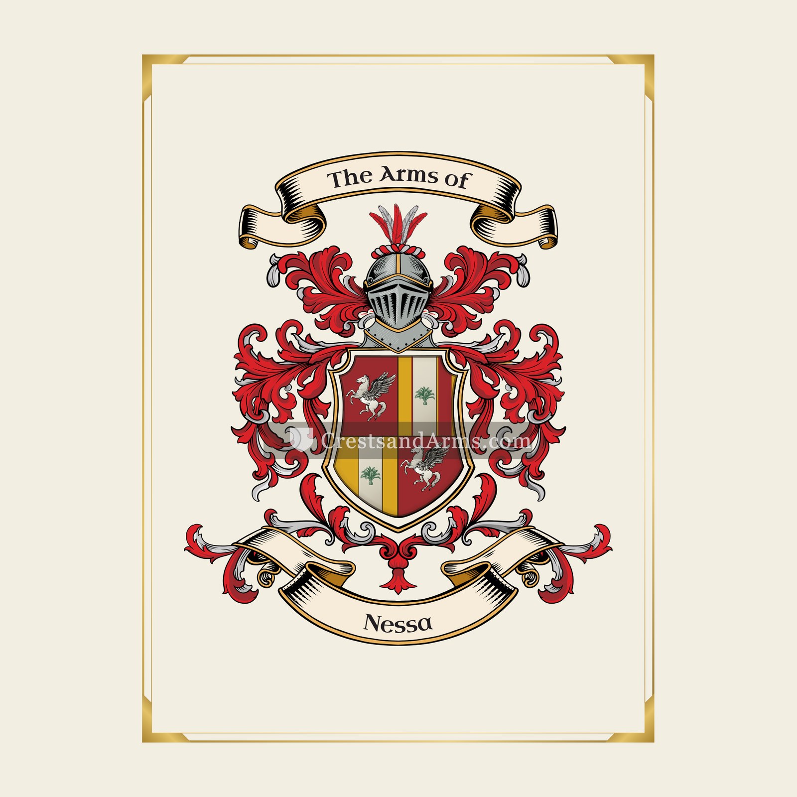 With gold border