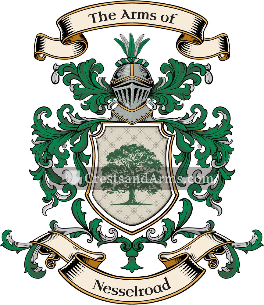 The Nesselroad coat of arms, drawn from the recorded blazon