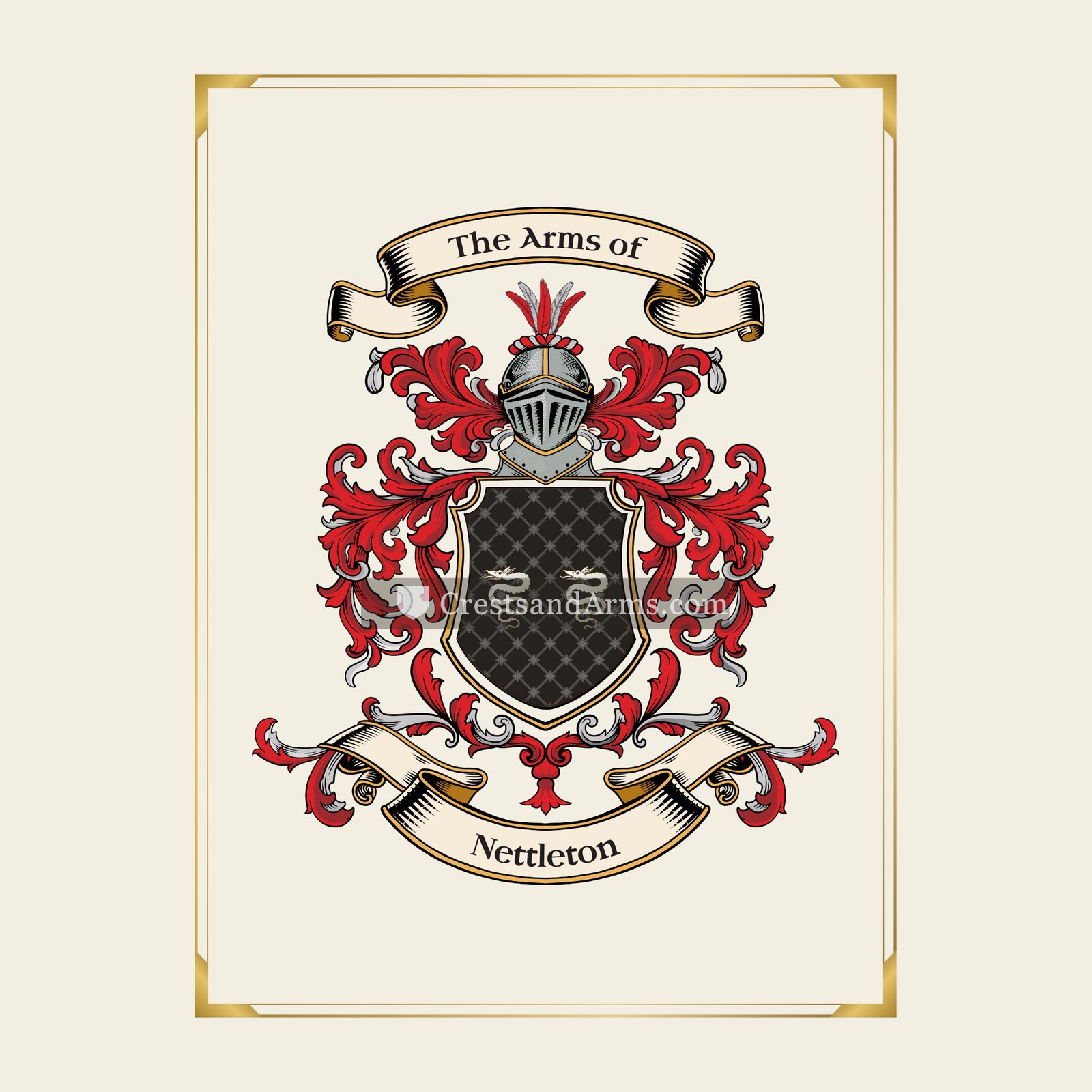 With gold border