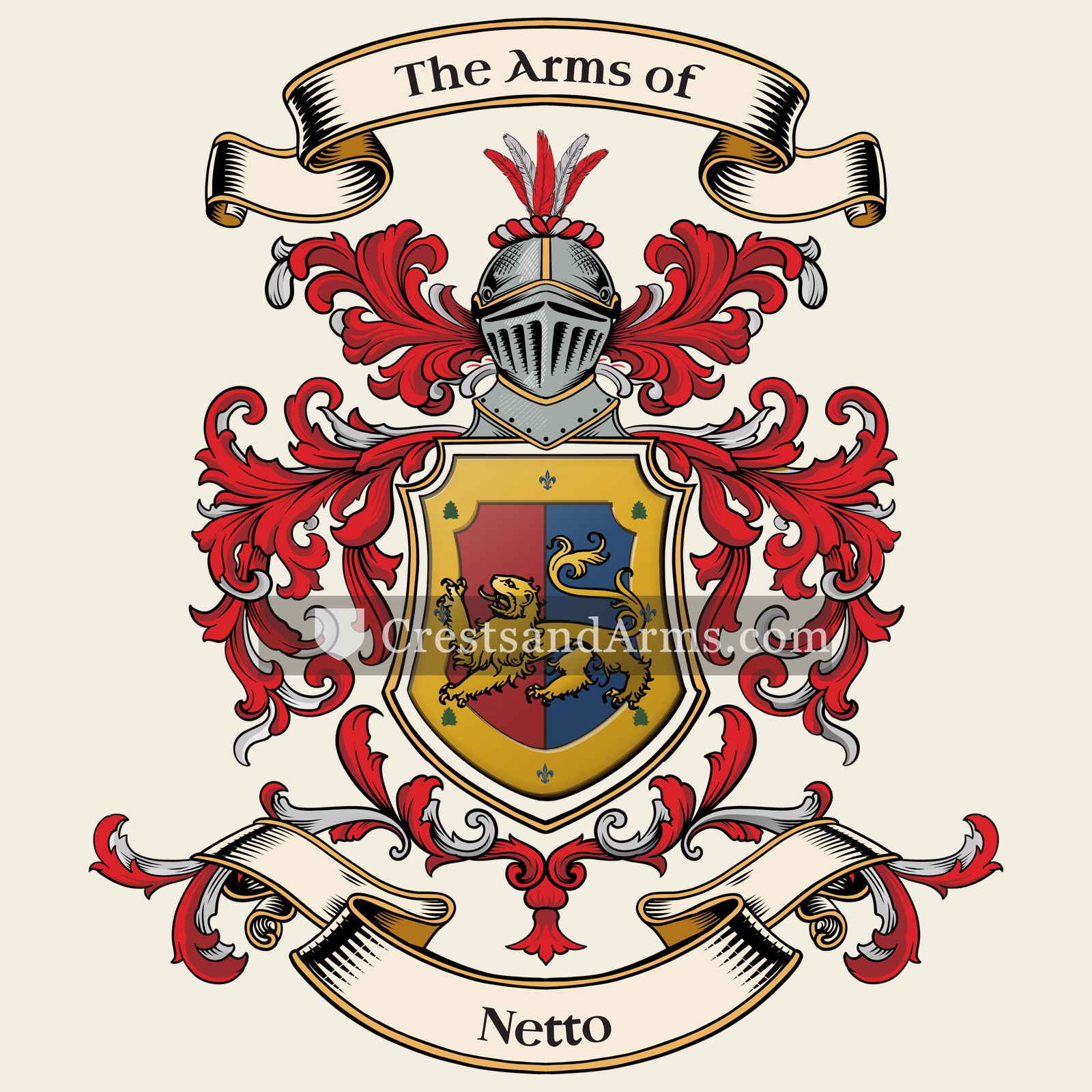 The Netto coat of arms, drawn from the recorded blazon