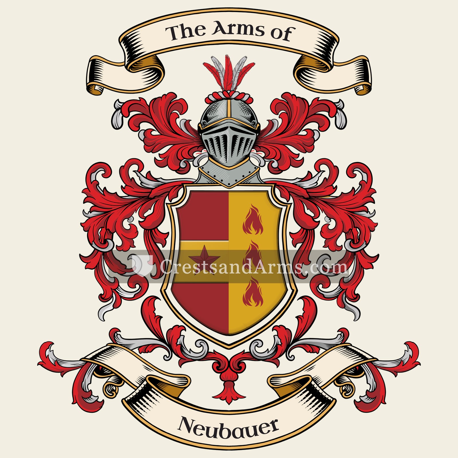 The Neubauer coat of arms, drawn from the recorded blazon