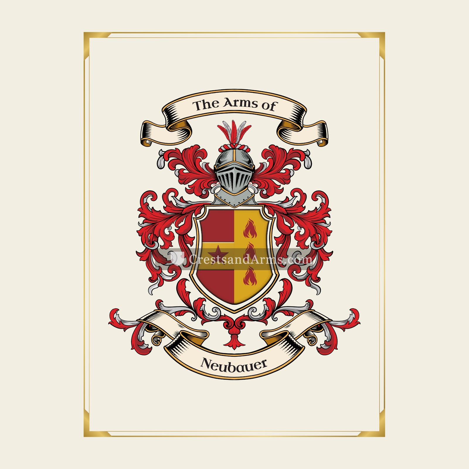 With gold border