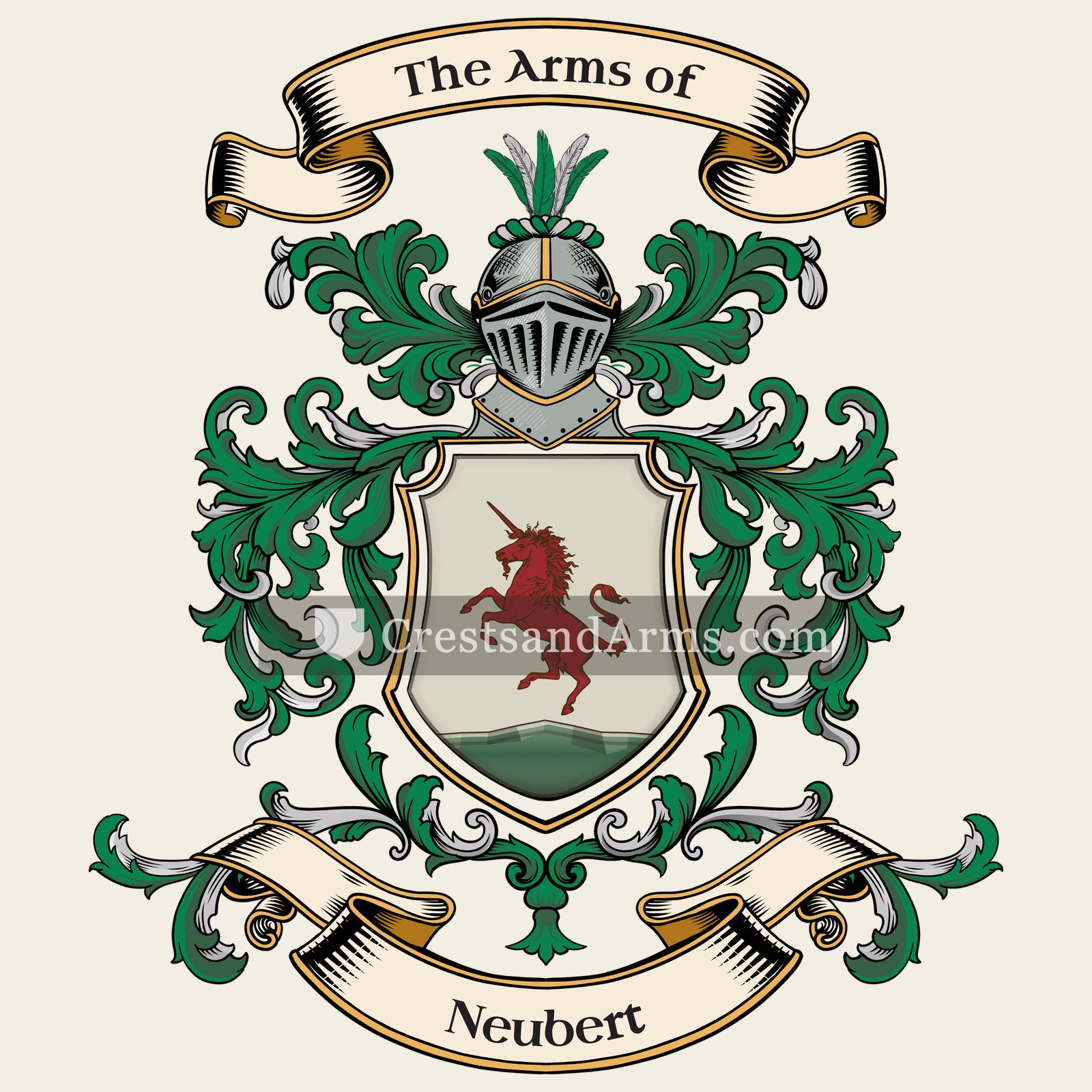 The Neubert coat of arms, drawn from the recorded blazon
