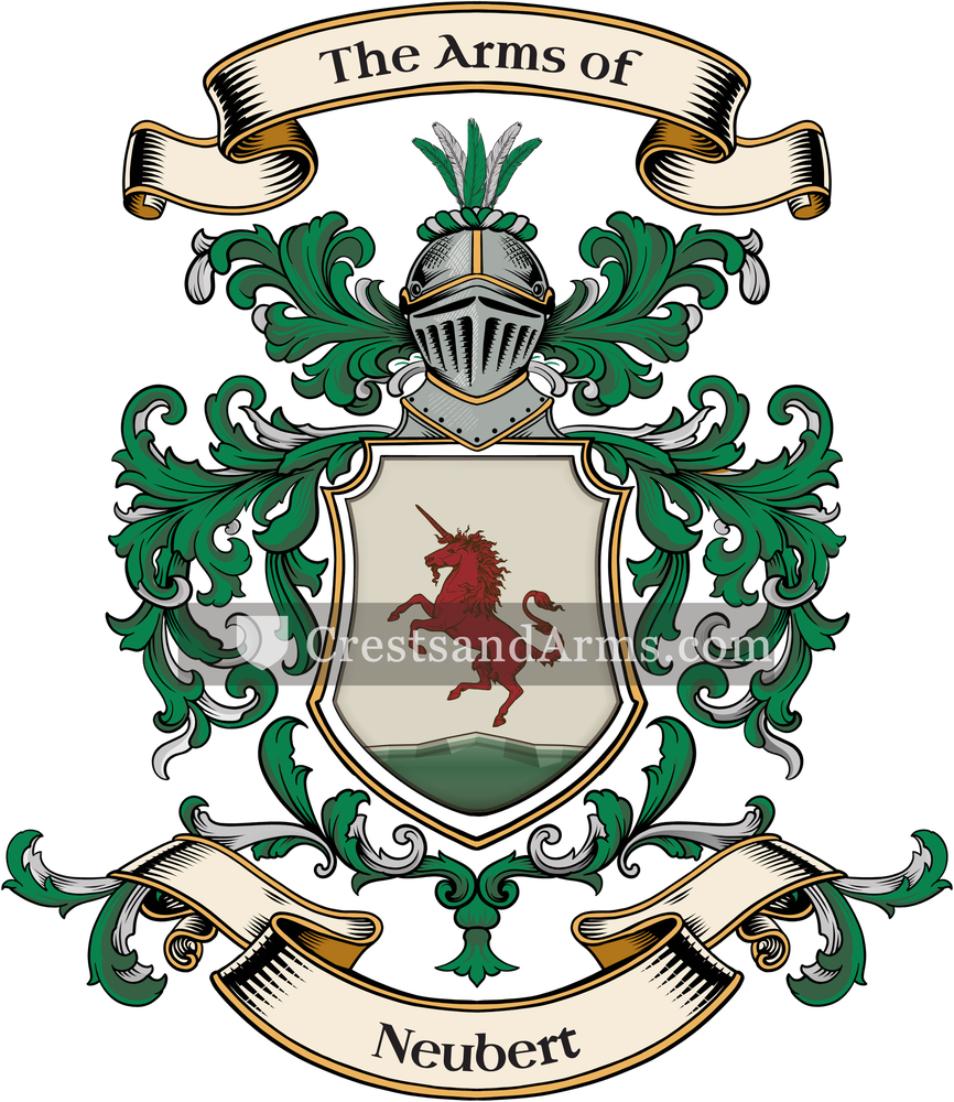 The Neubert coat of arms, drawn from the recorded blazon