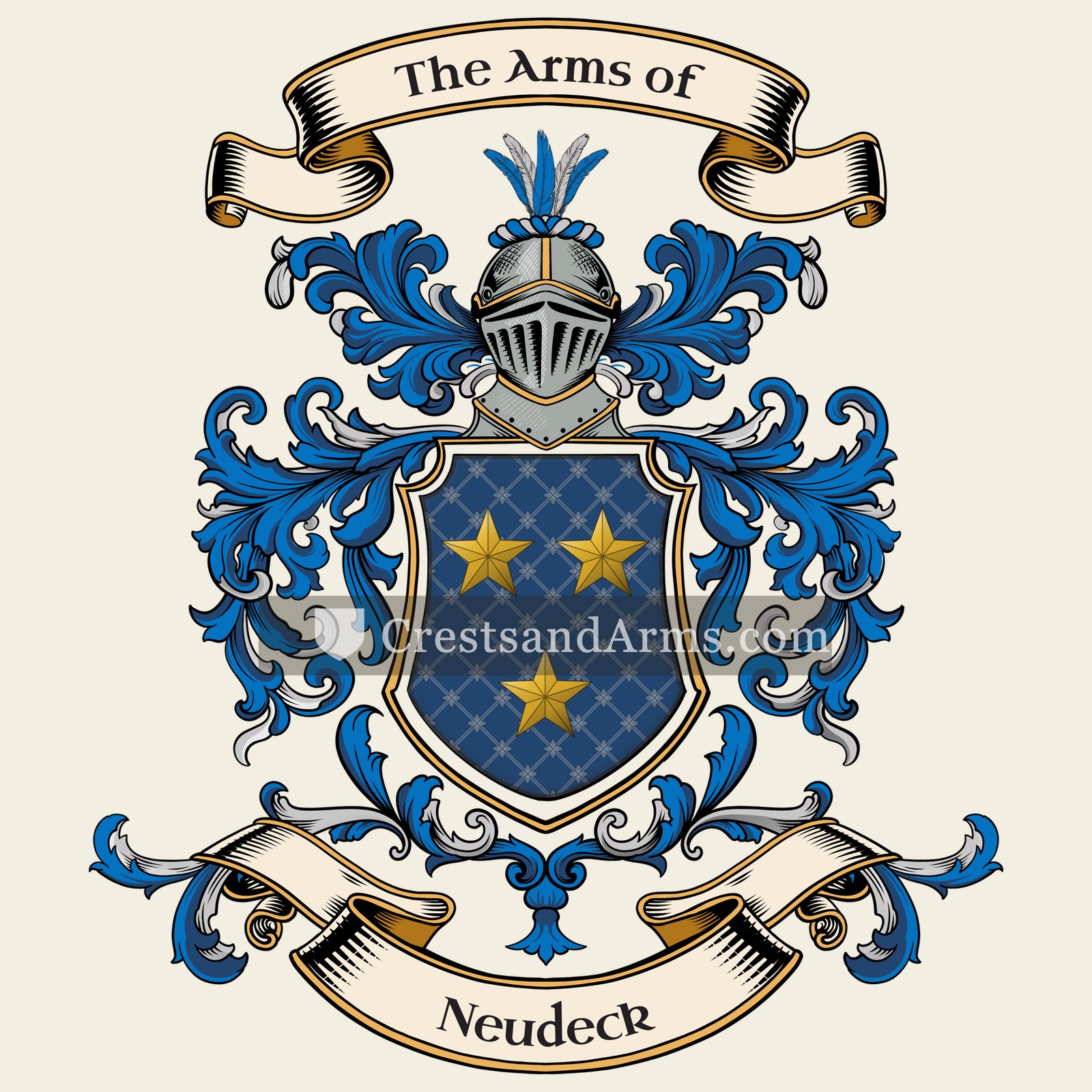 The Neudeck coat of arms, drawn from the recorded blazon