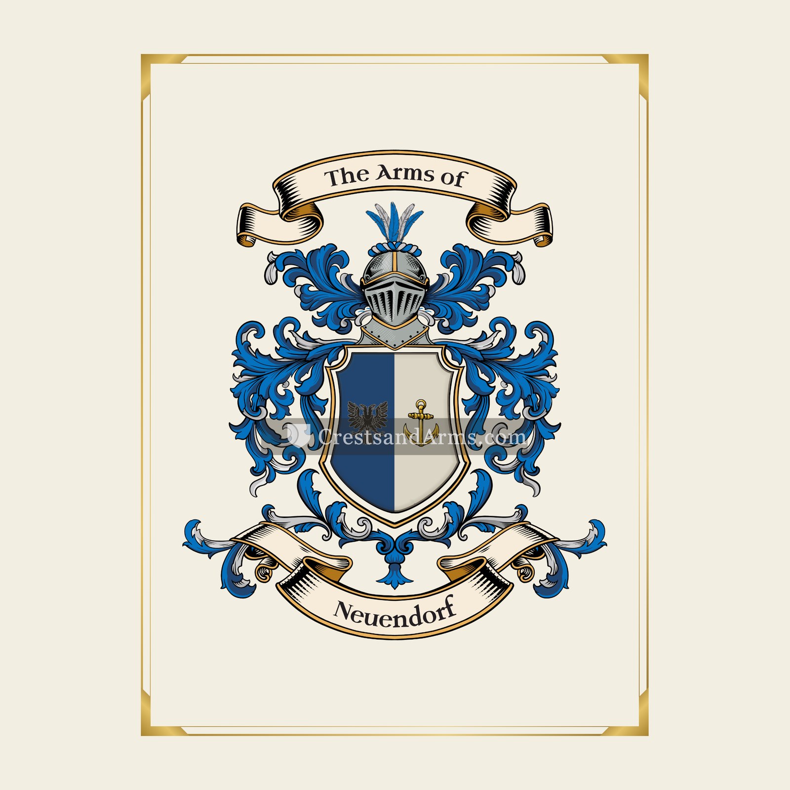 With gold border