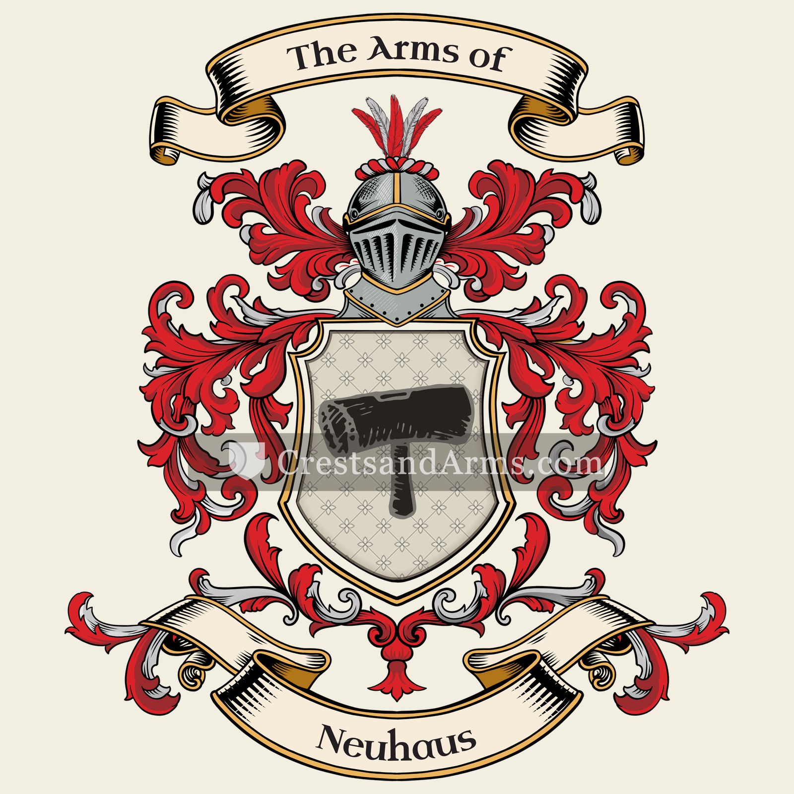 The Neuhaus coat of arms, drawn from the recorded blazon