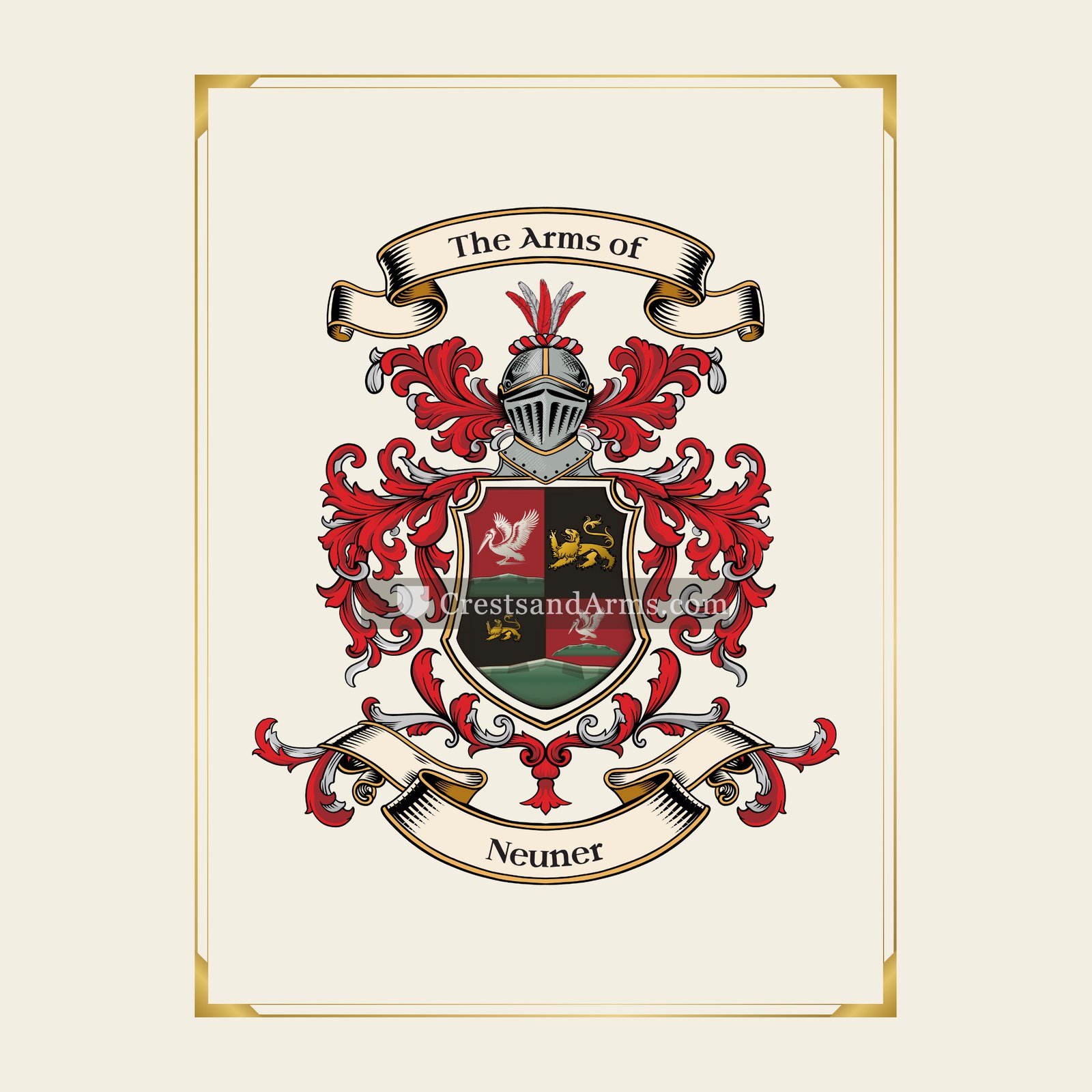 With gold border