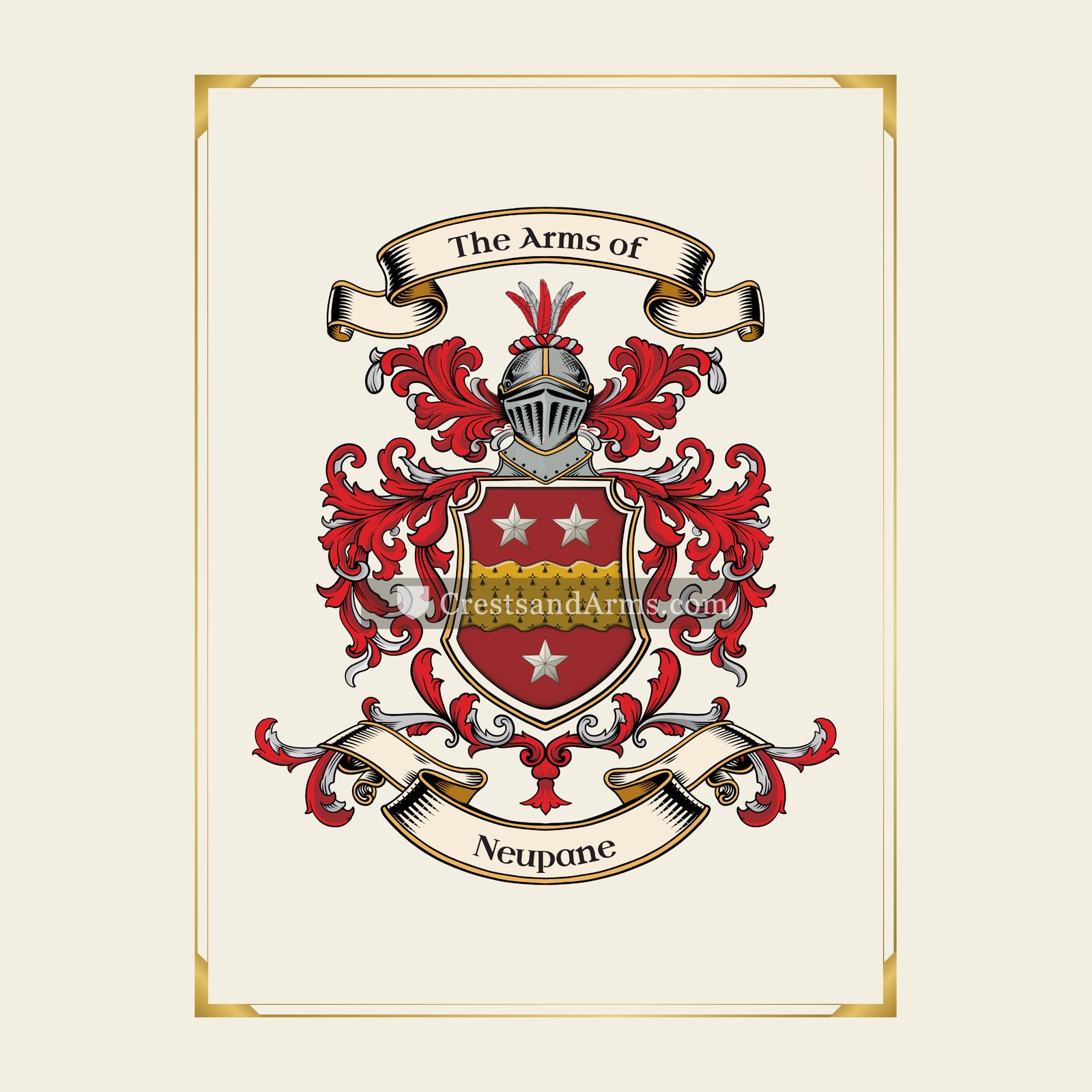 With gold border