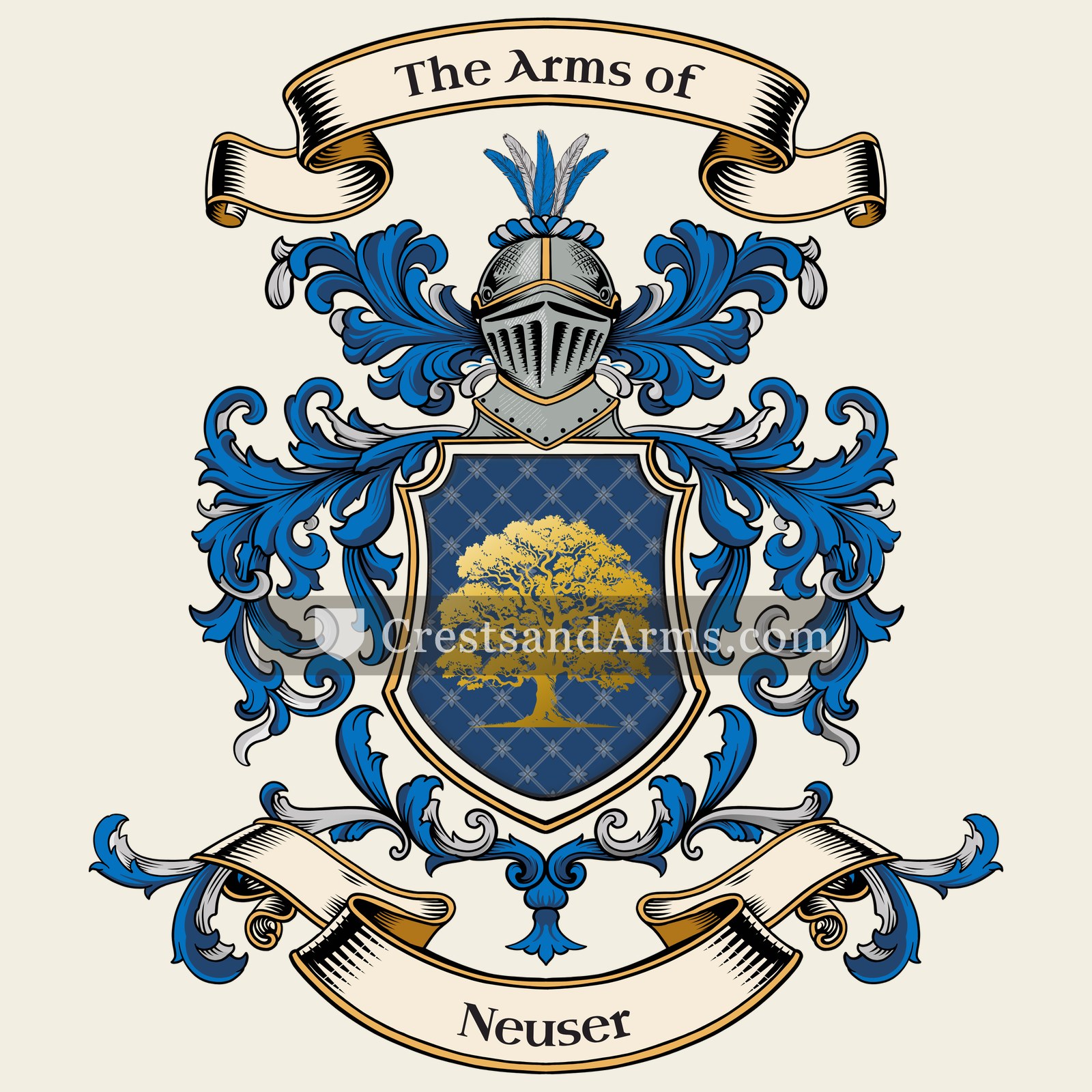 The Neuser coat of arms, drawn from the recorded blazon