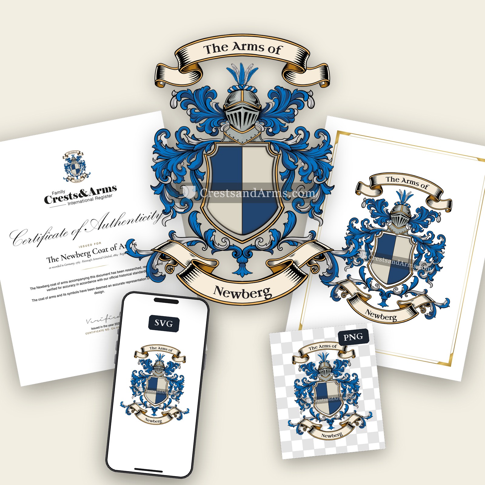 The Newberg arms on the coat of arms — digital pack