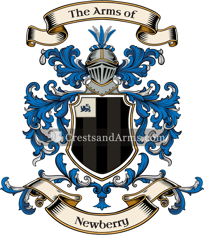 The Newberry coat of arms, drawn from the recorded blazon