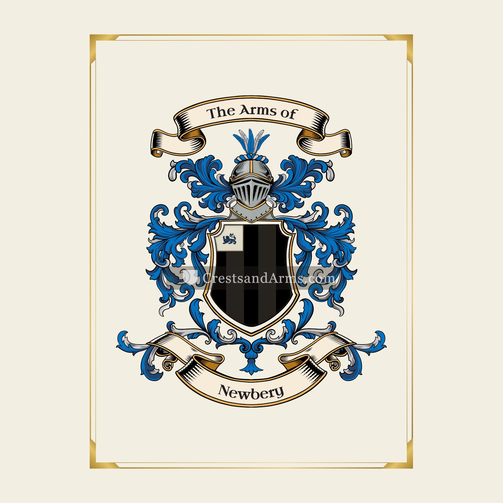 With gold border