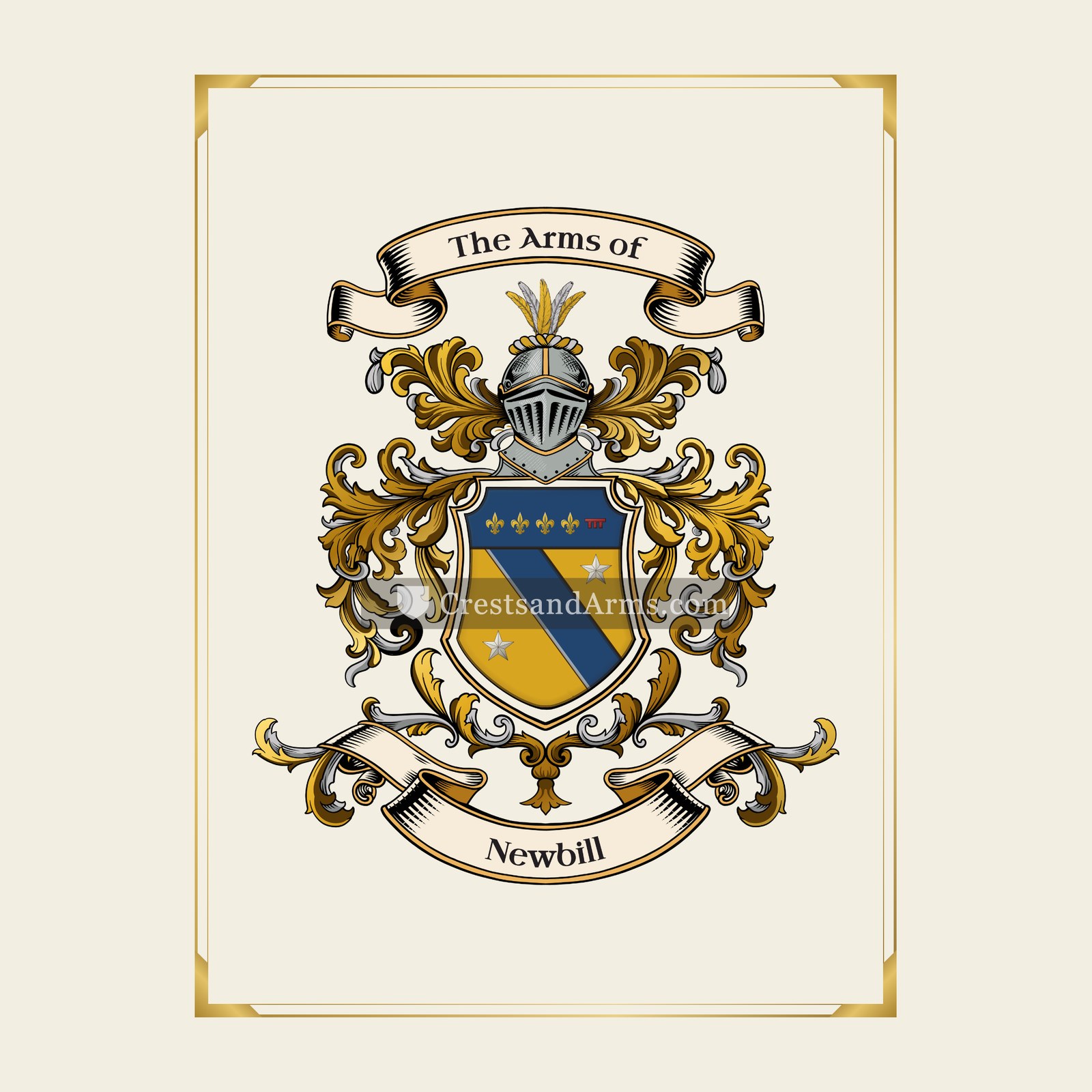 With gold border