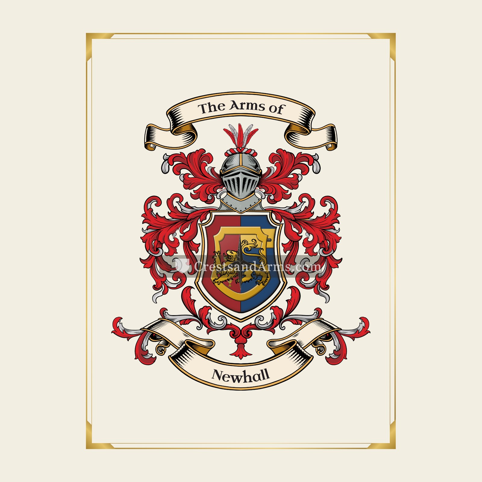 With gold border