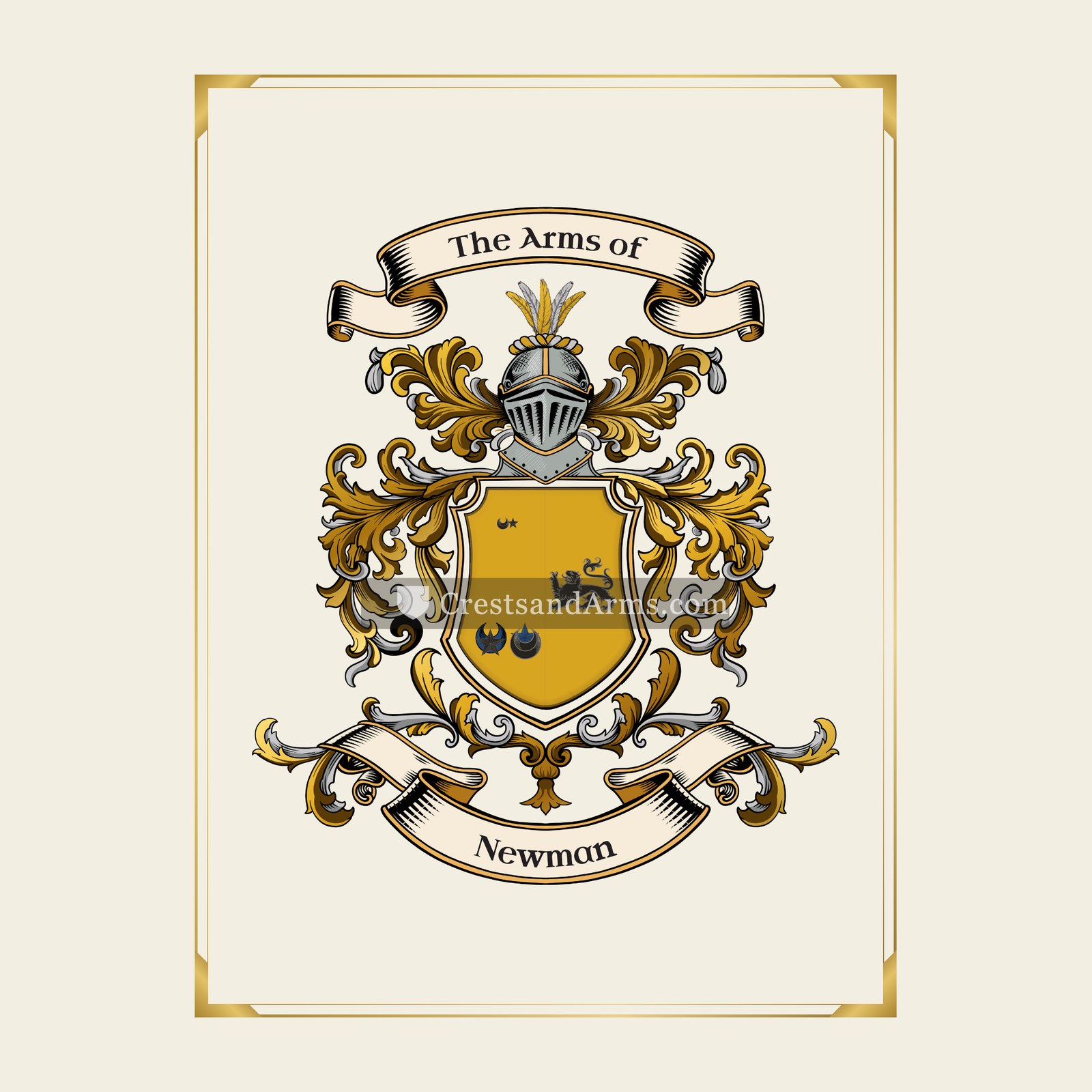 With gold border