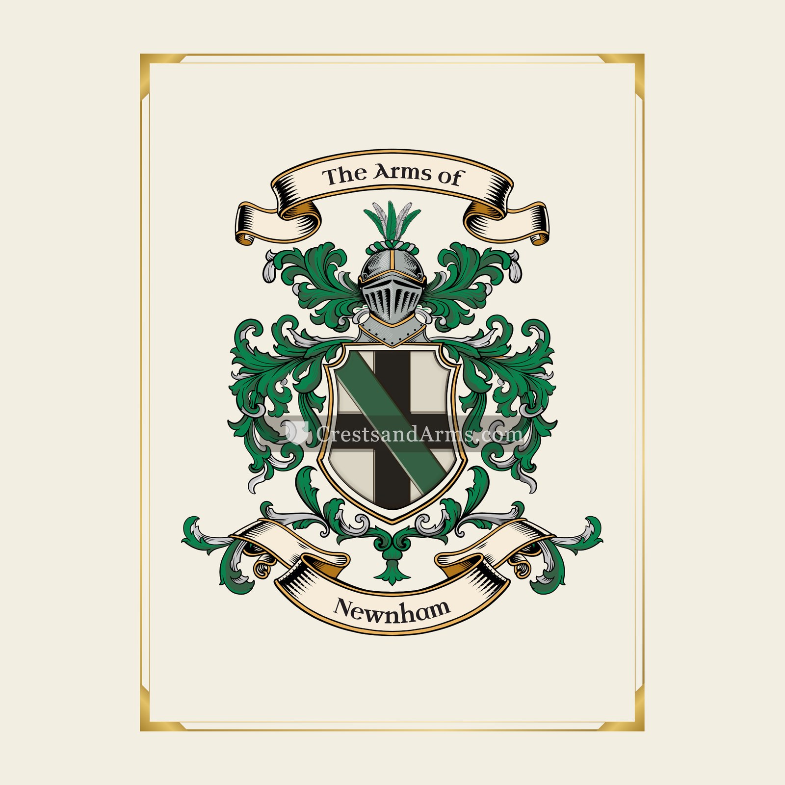 With gold border