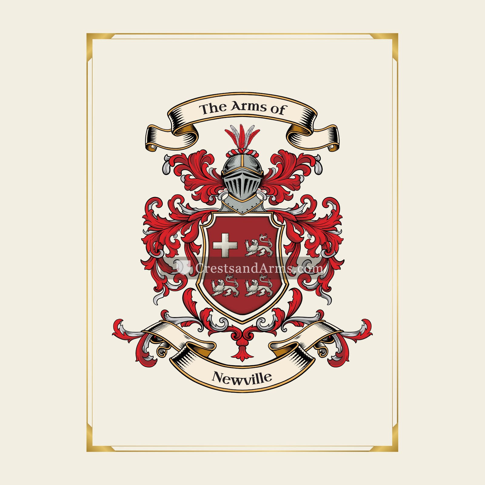 With gold border