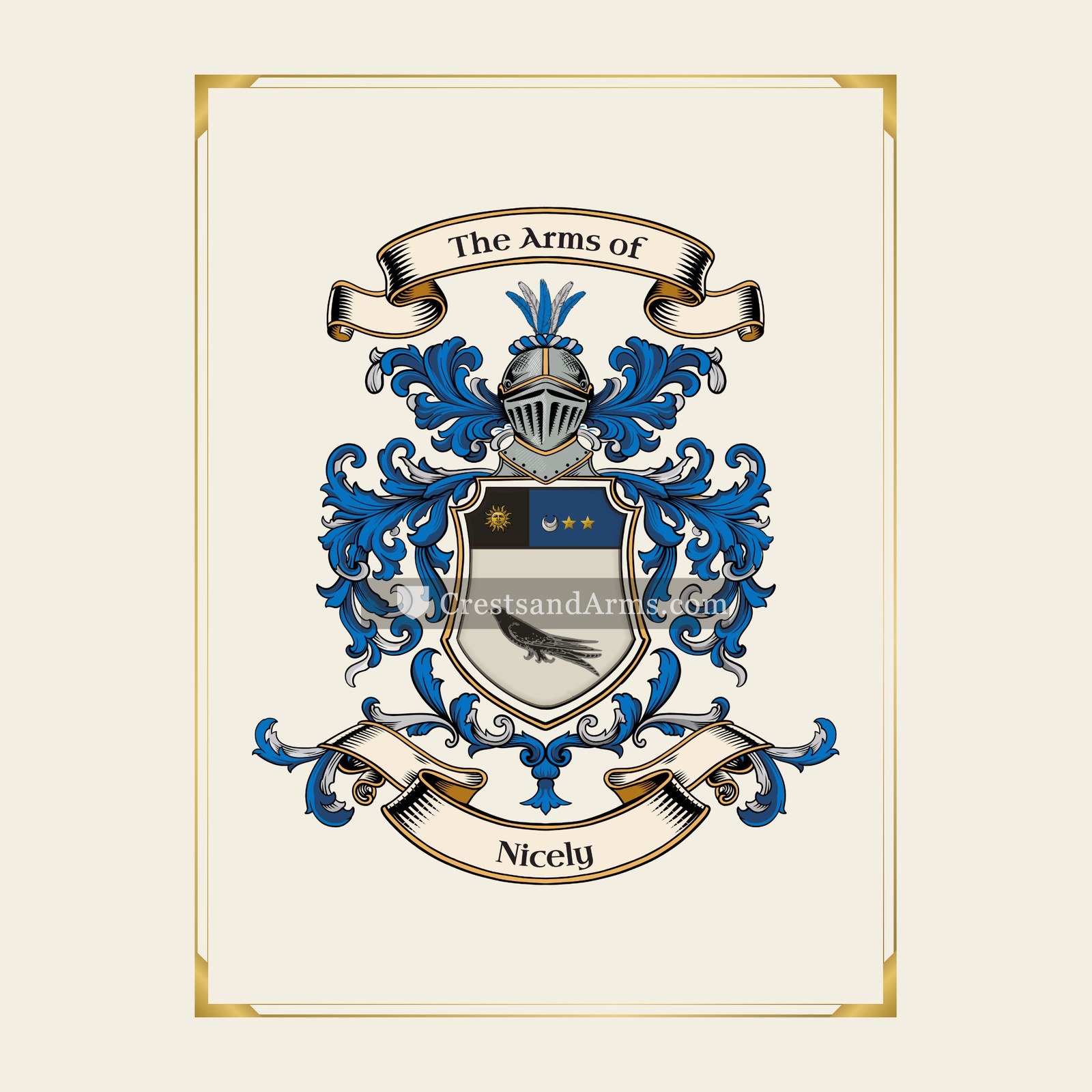 With gold border