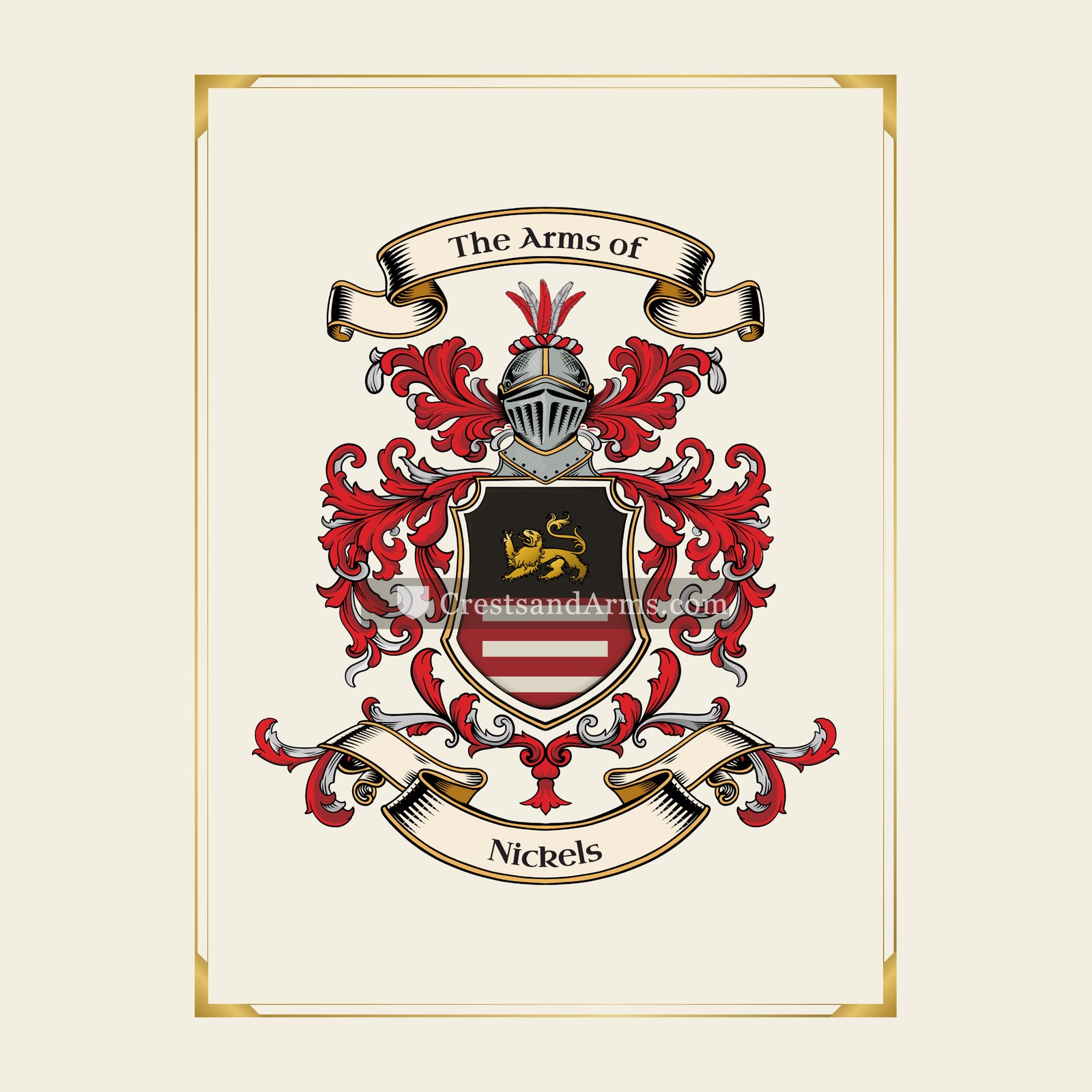 With gold border