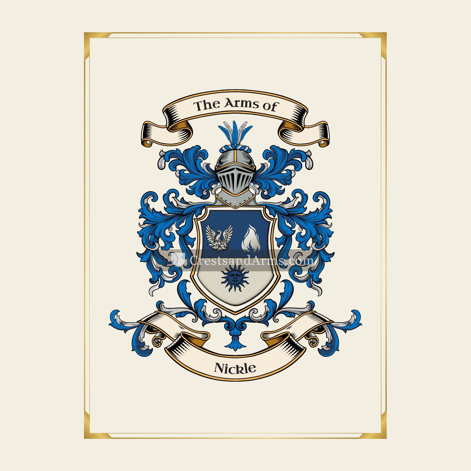 With gold border