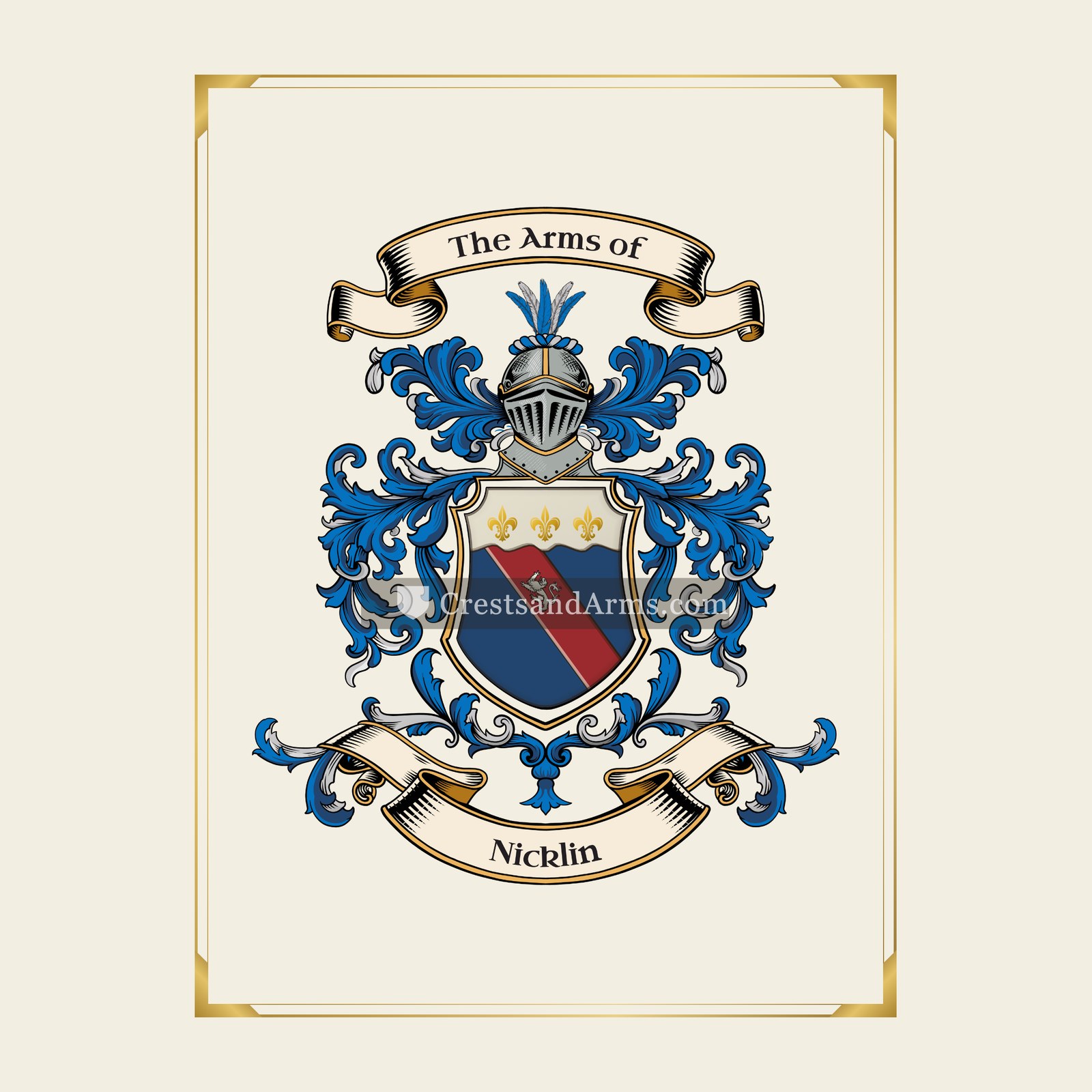 With gold border