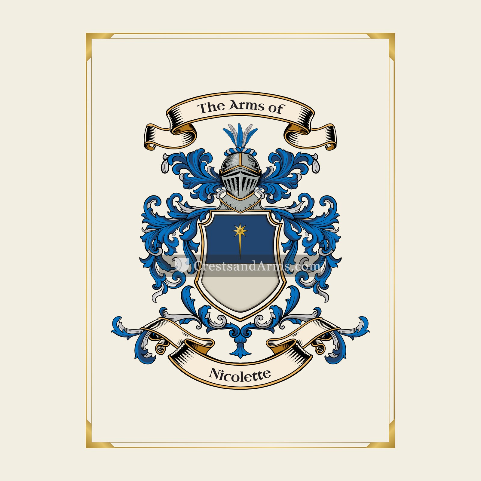 With gold border
