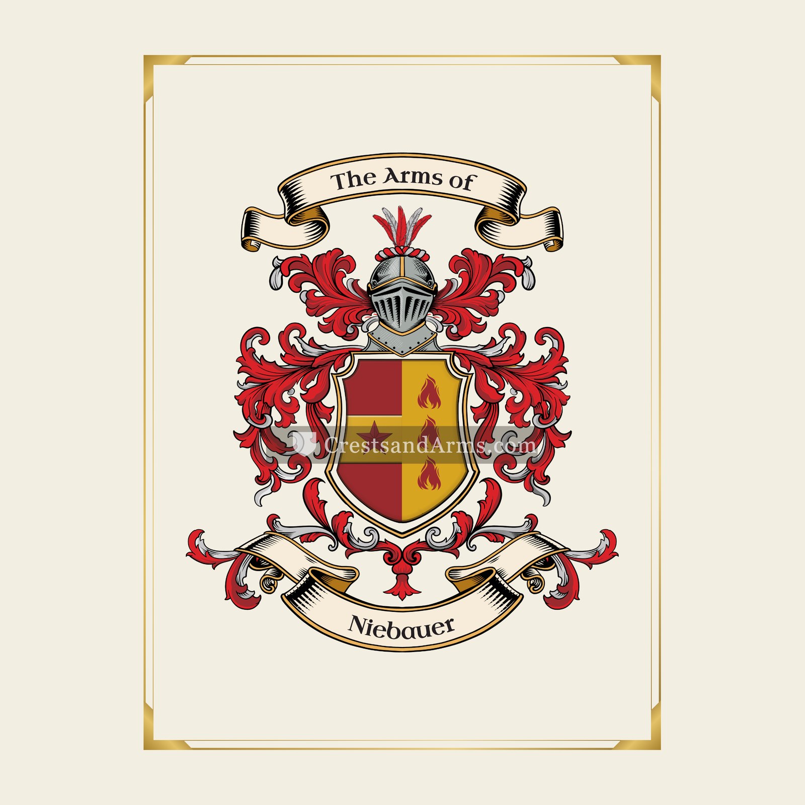 With gold border