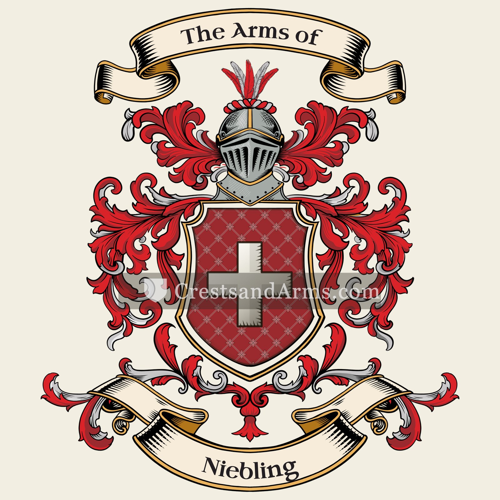 The Niebling coat of arms, drawn from the recorded blazon