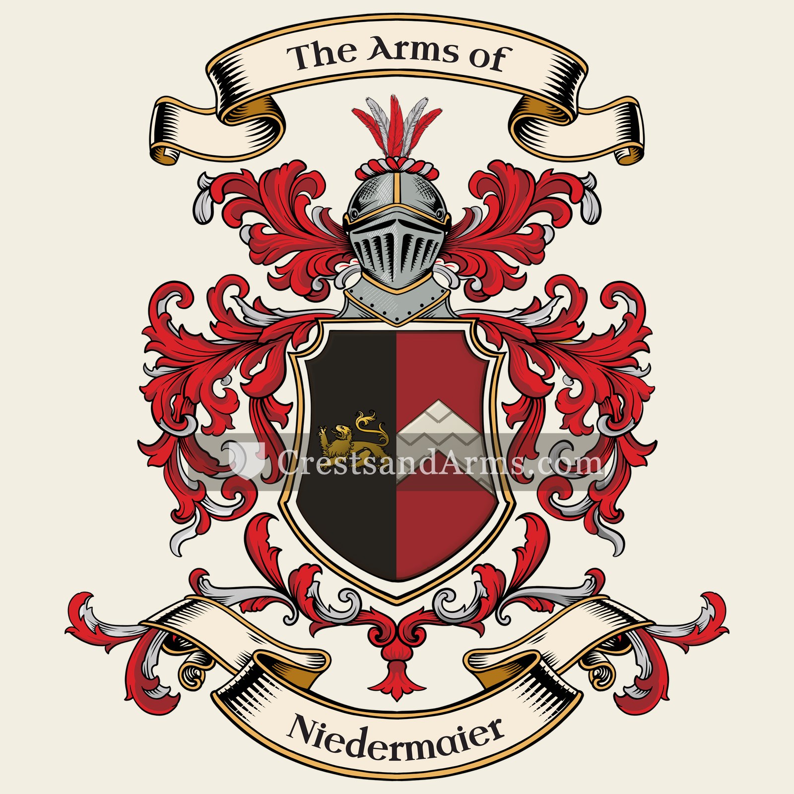 The Niedermaier coat of arms, drawn from the recorded blazon