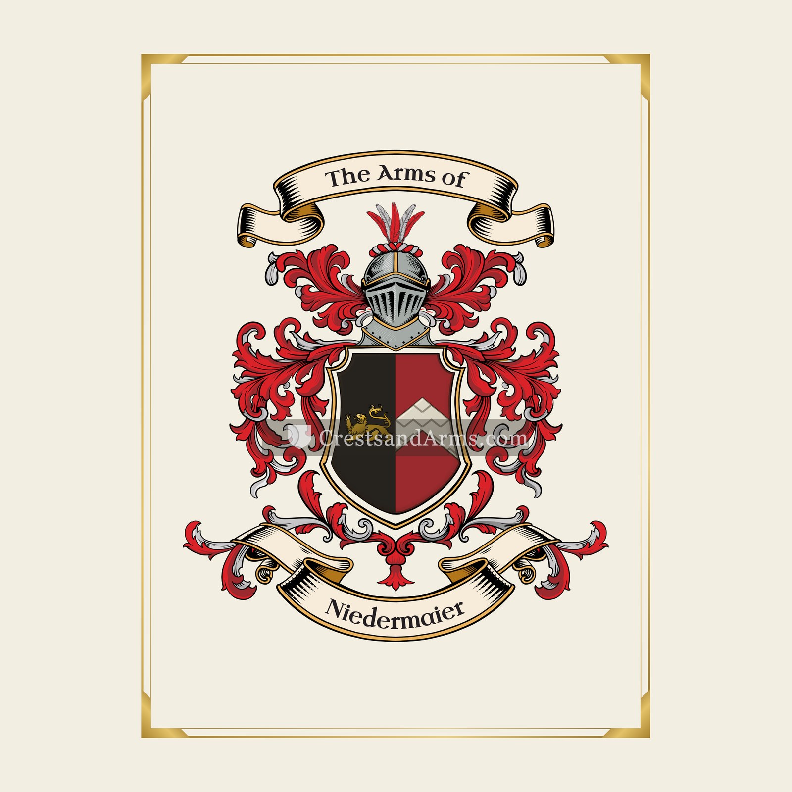 With gold border