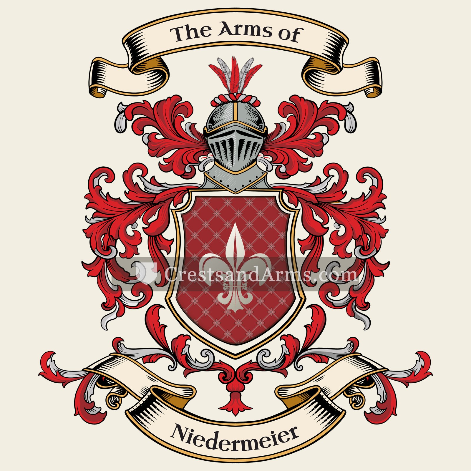 The Niedermeier coat of arms, drawn from the recorded blazon