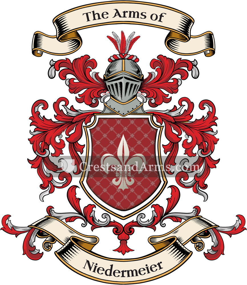 The Niedermeier coat of arms, drawn from the recorded blazon