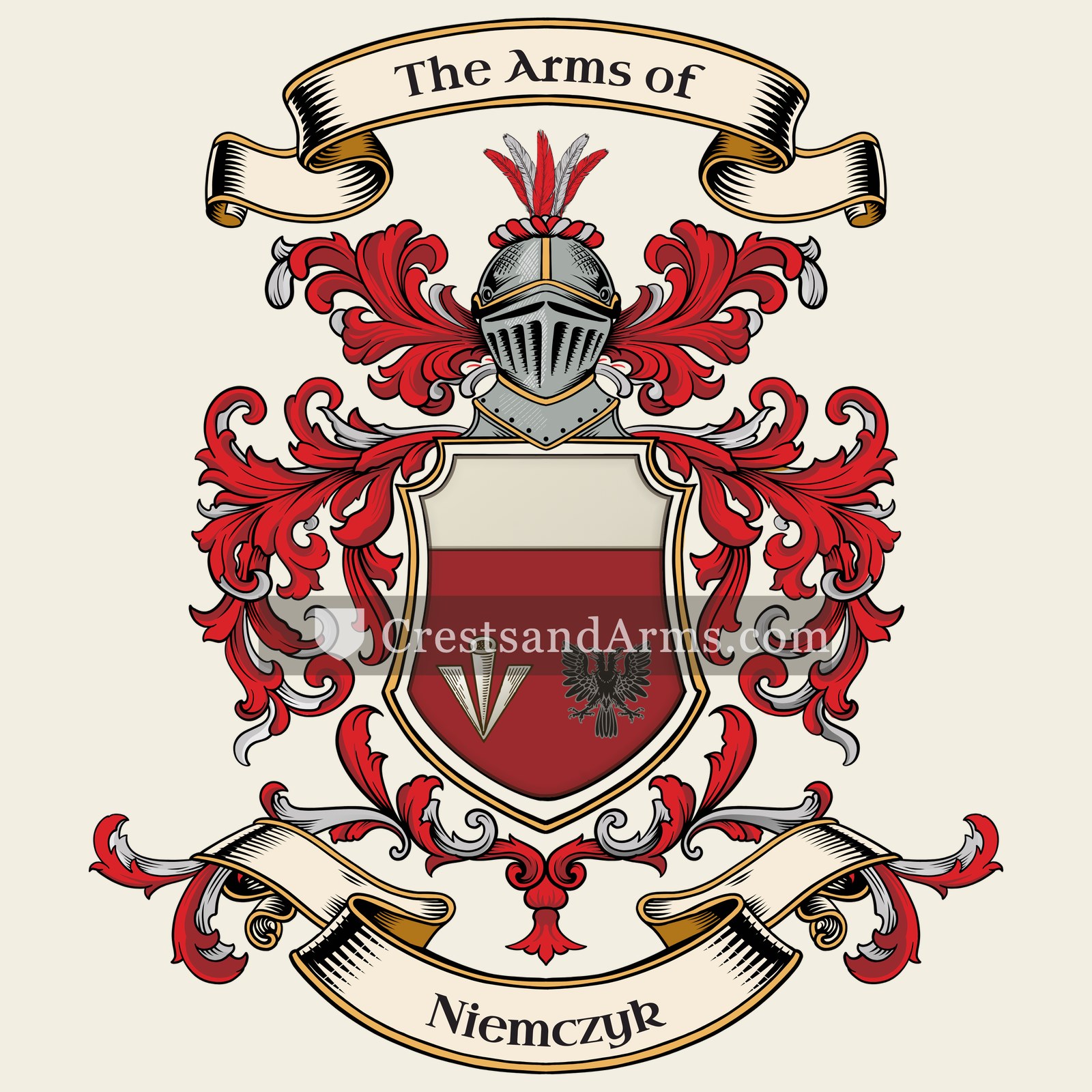 The Niemczyk coat of arms, drawn from the recorded blazon