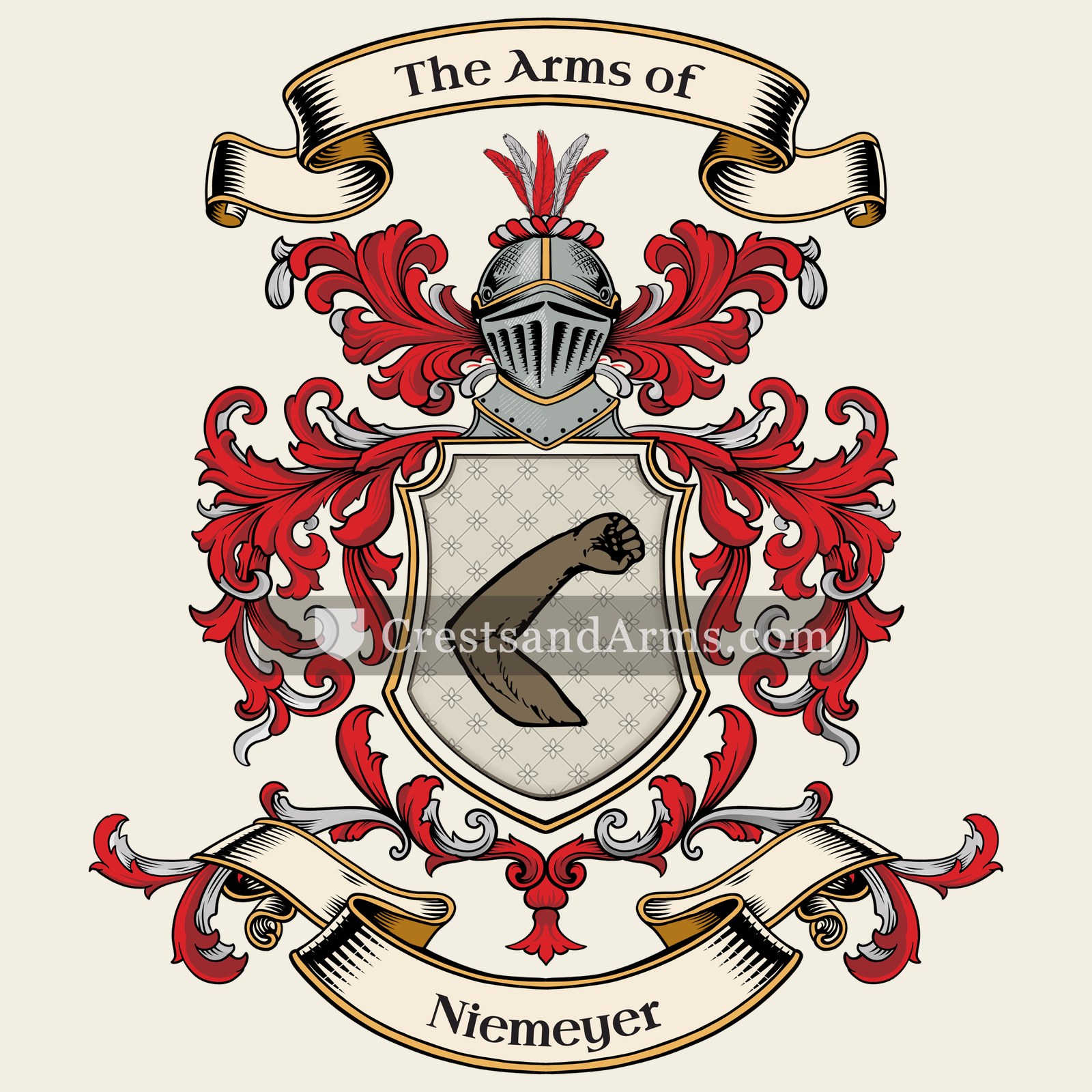 The Niemeyer coat of arms, drawn from the recorded blazon