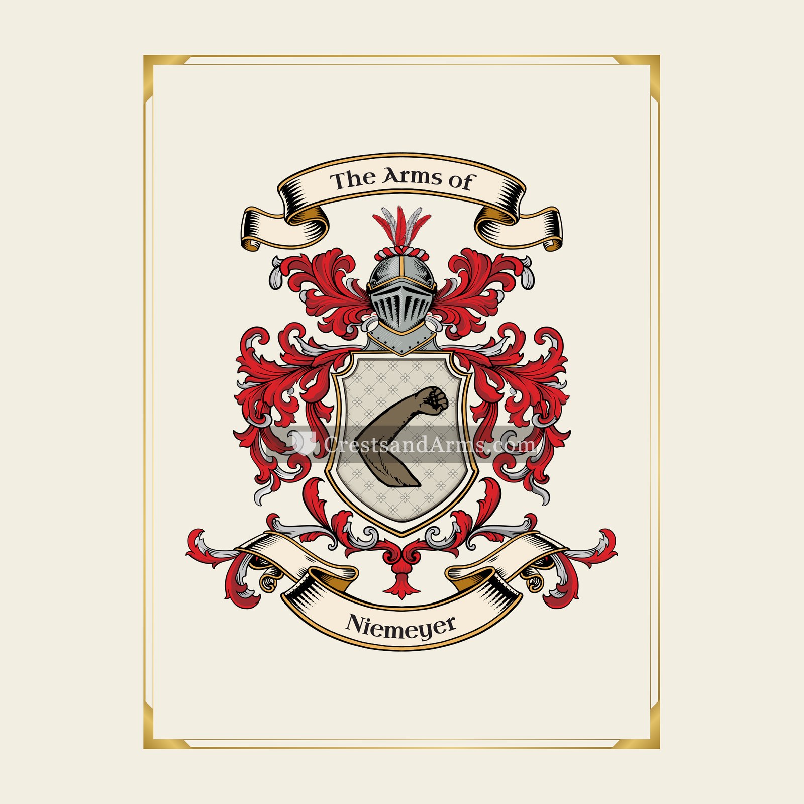 With gold border