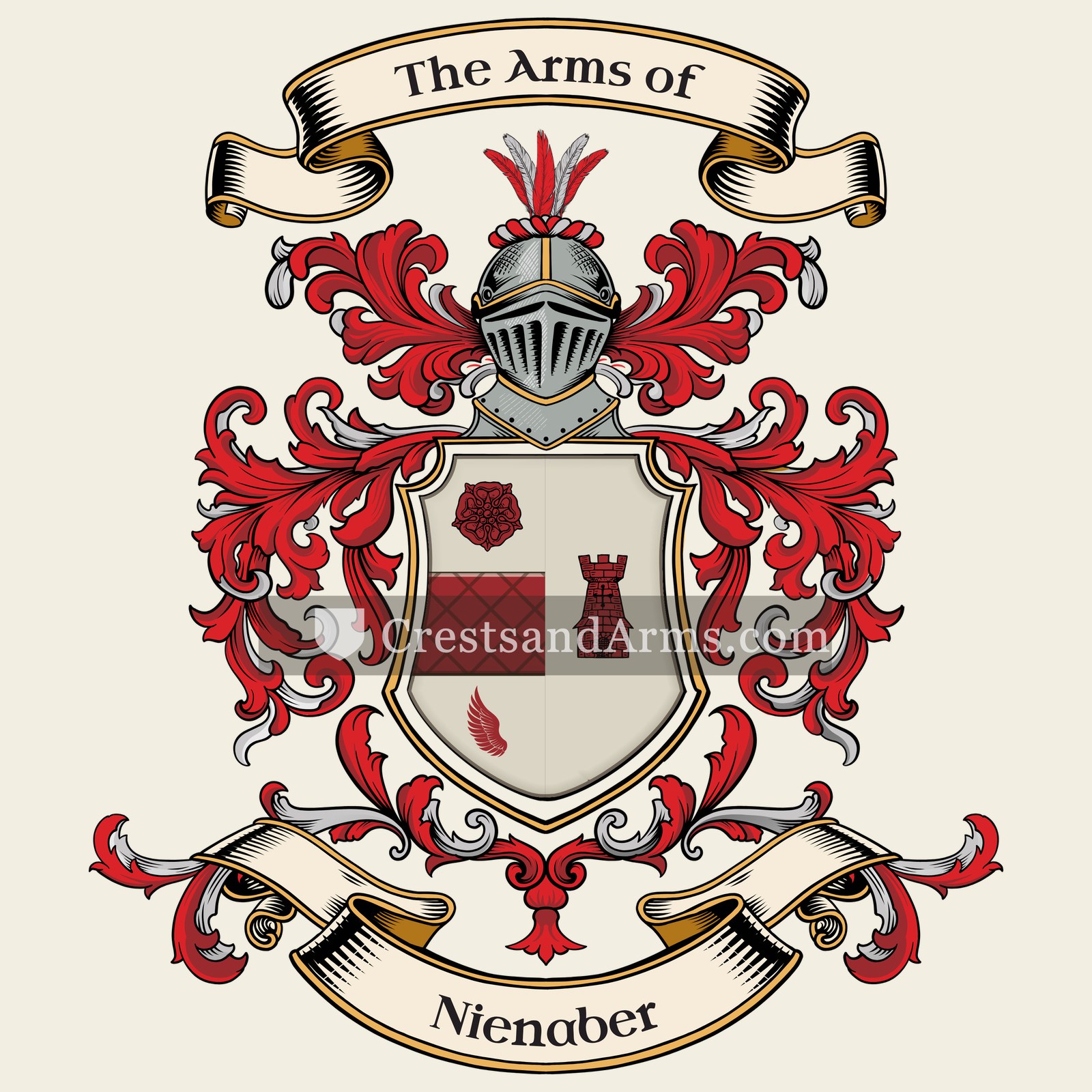 The Nienaber coat of arms, drawn from the recorded blazon