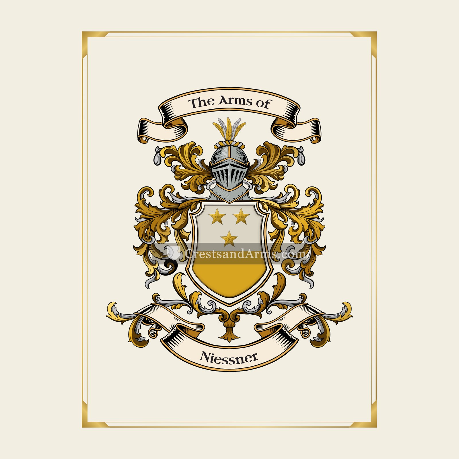 With gold border
