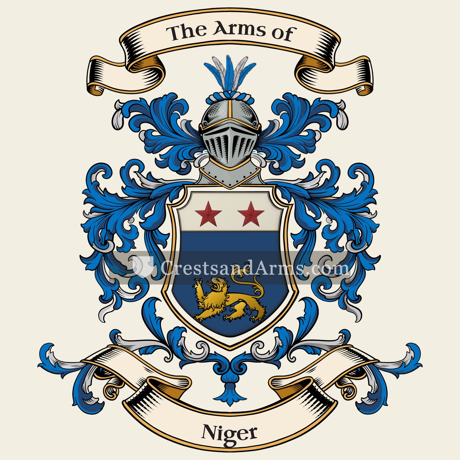 The Niger coat of arms, drawn from the recorded blazon