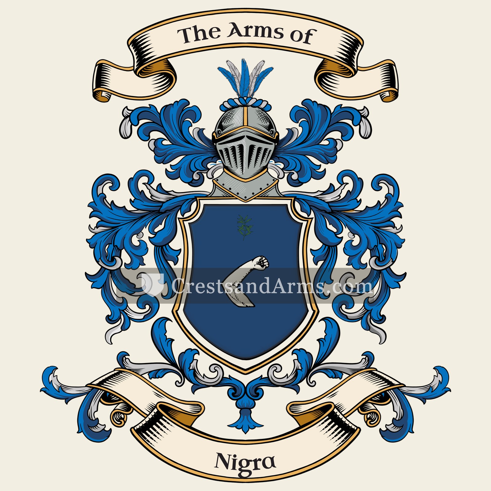 The Nigra coat of arms, drawn from the recorded blazon