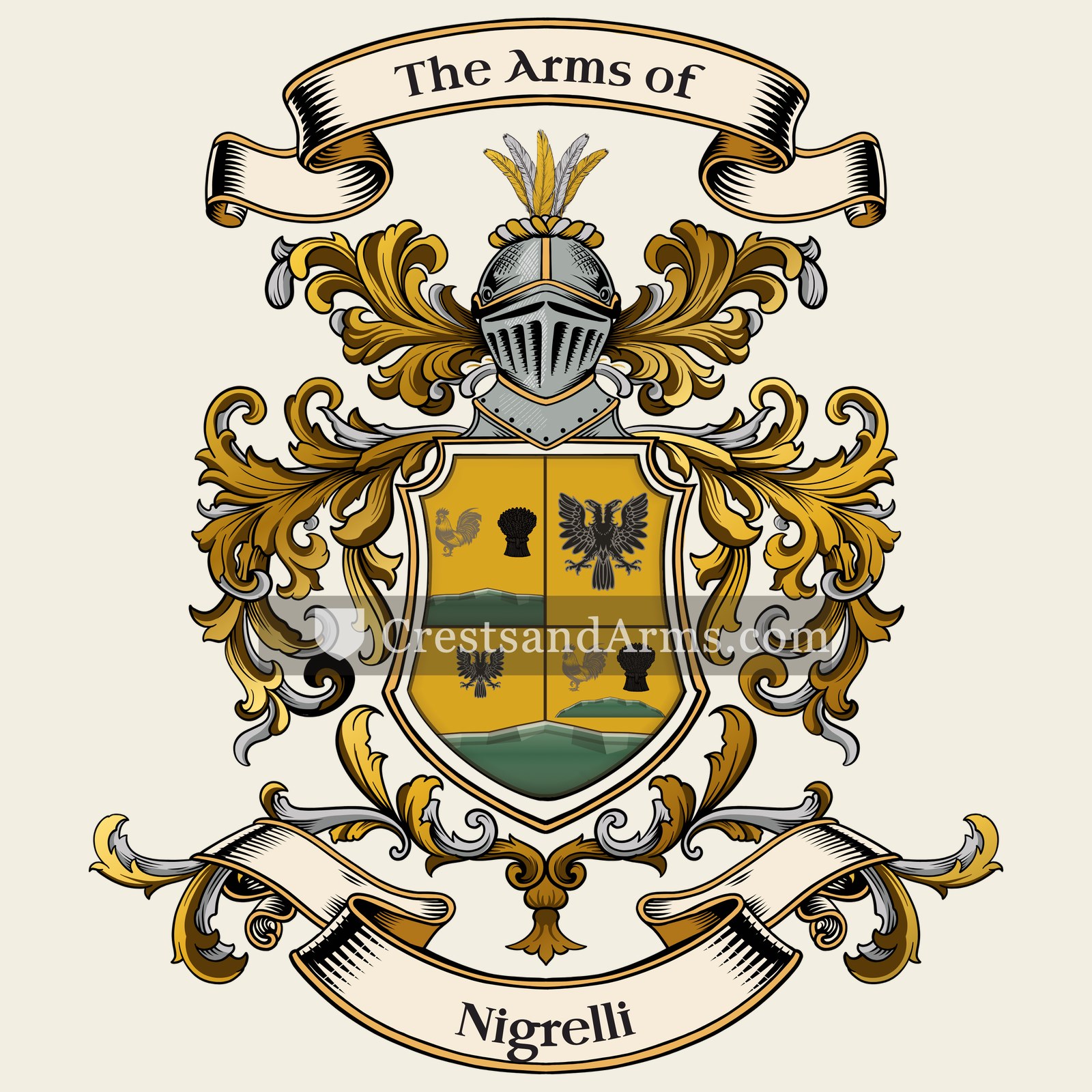 The Nigrelli coat of arms, drawn from the recorded blazon