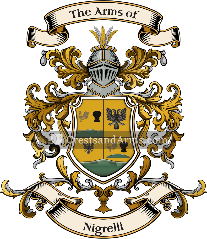 The Nigrelli coat of arms, drawn from the recorded blazon