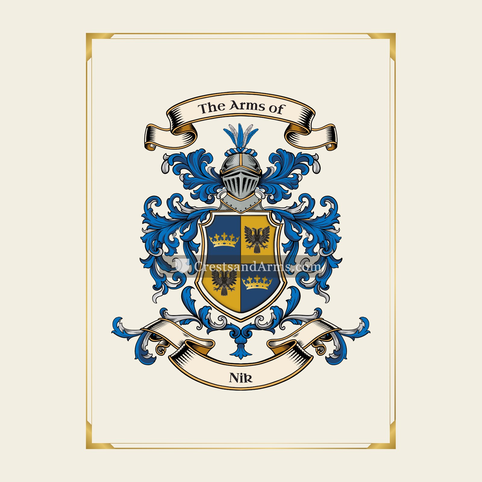 With gold border