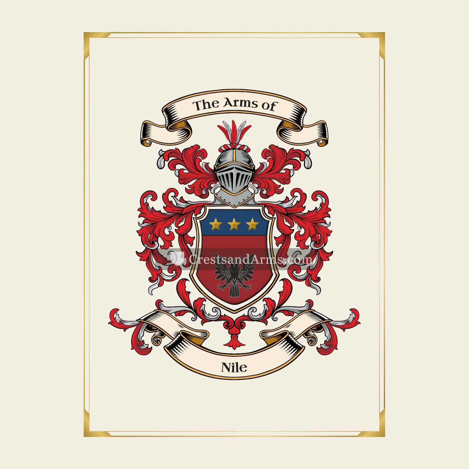 With gold border