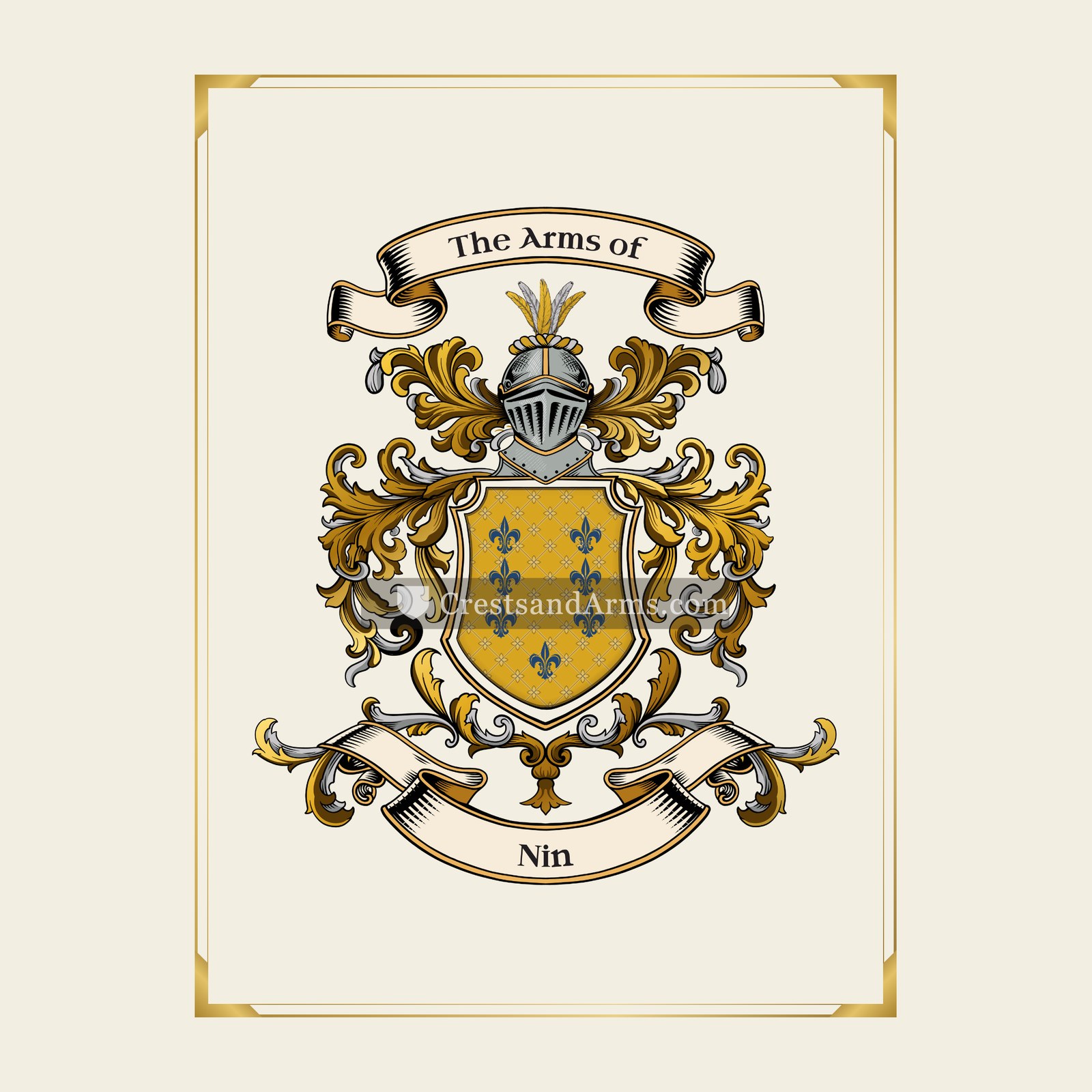 With gold border