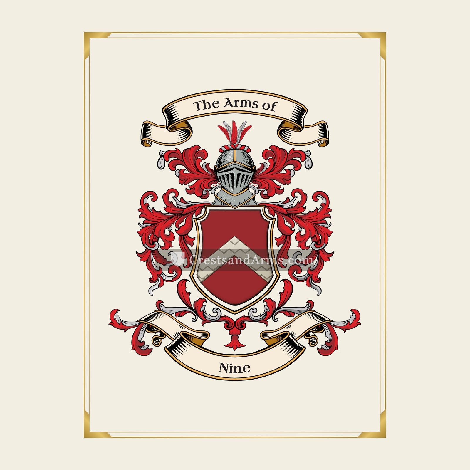 With gold border