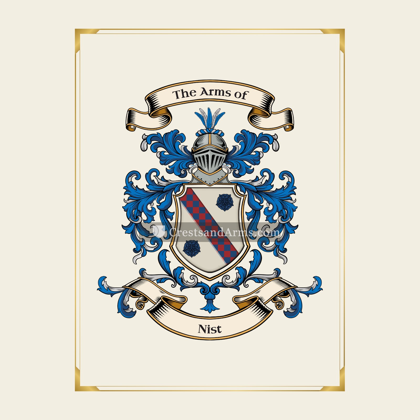 With gold border
