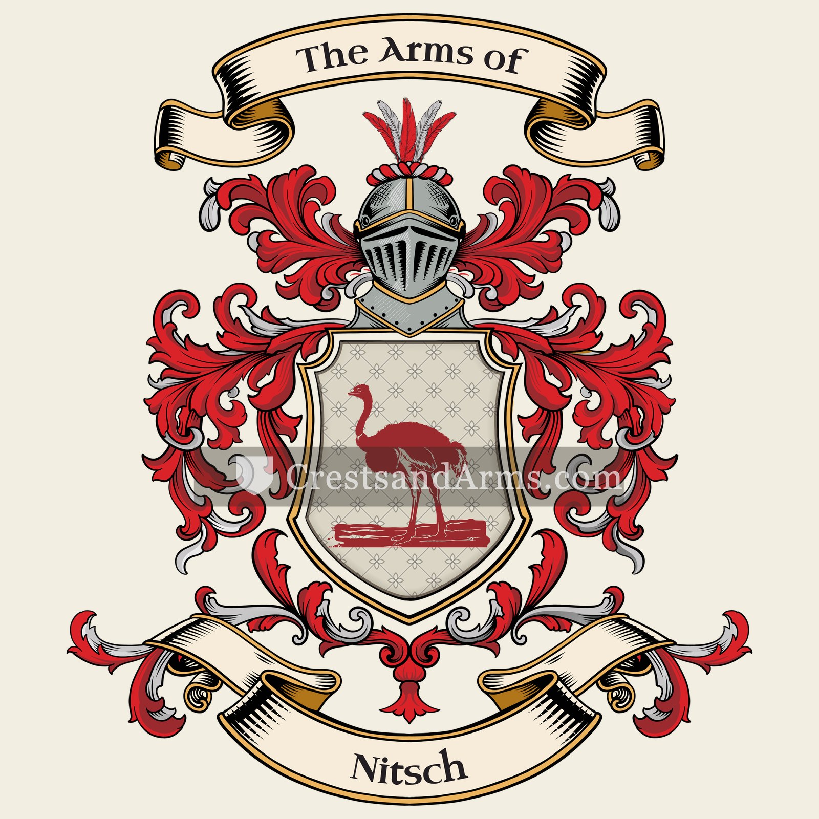 The Nitsch coat of arms, drawn from the recorded blazon